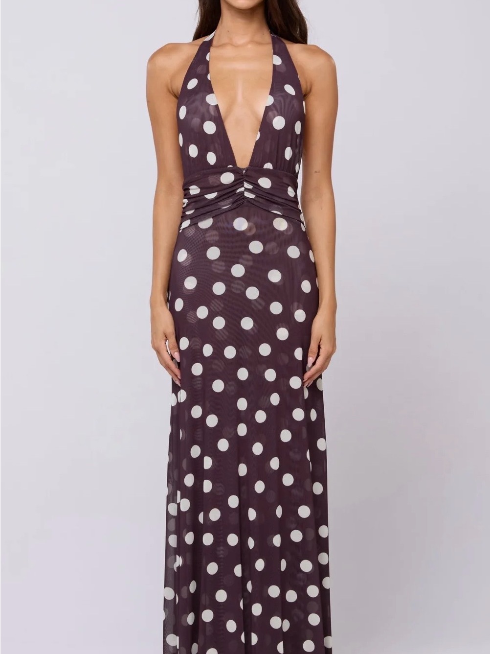 Resa - Polka Dot Halter Maxi Dress - New With Tags